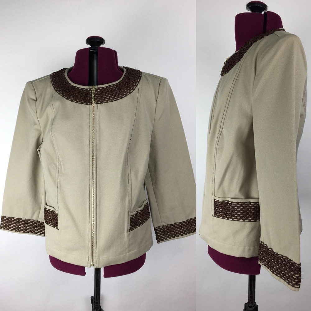 St. John Sport Dress Jacket Blazer Beige